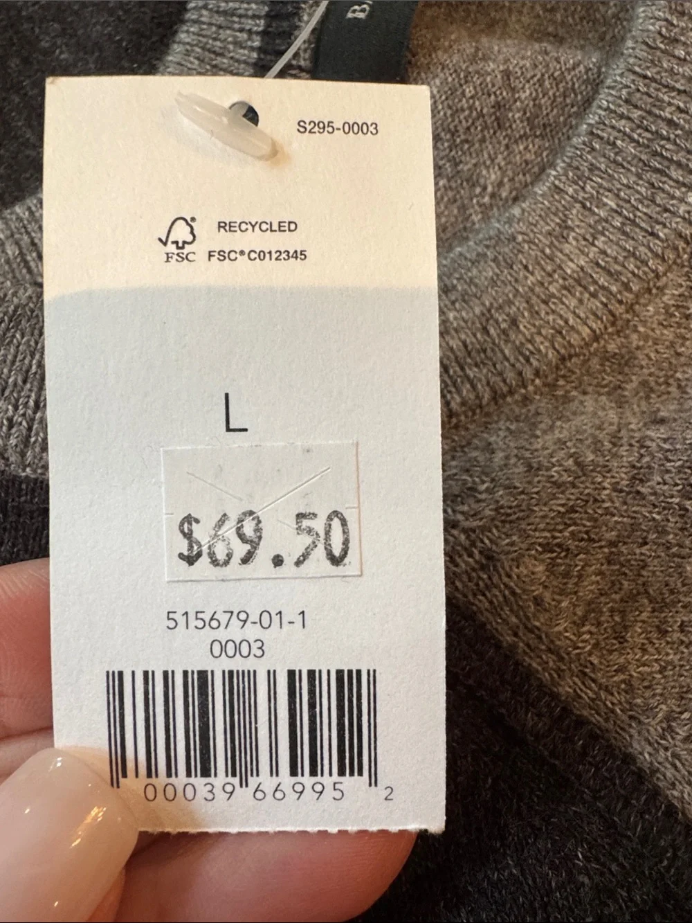 Banana Republic Two-Tone Crewneck Sweater - Gray & Charcoal
